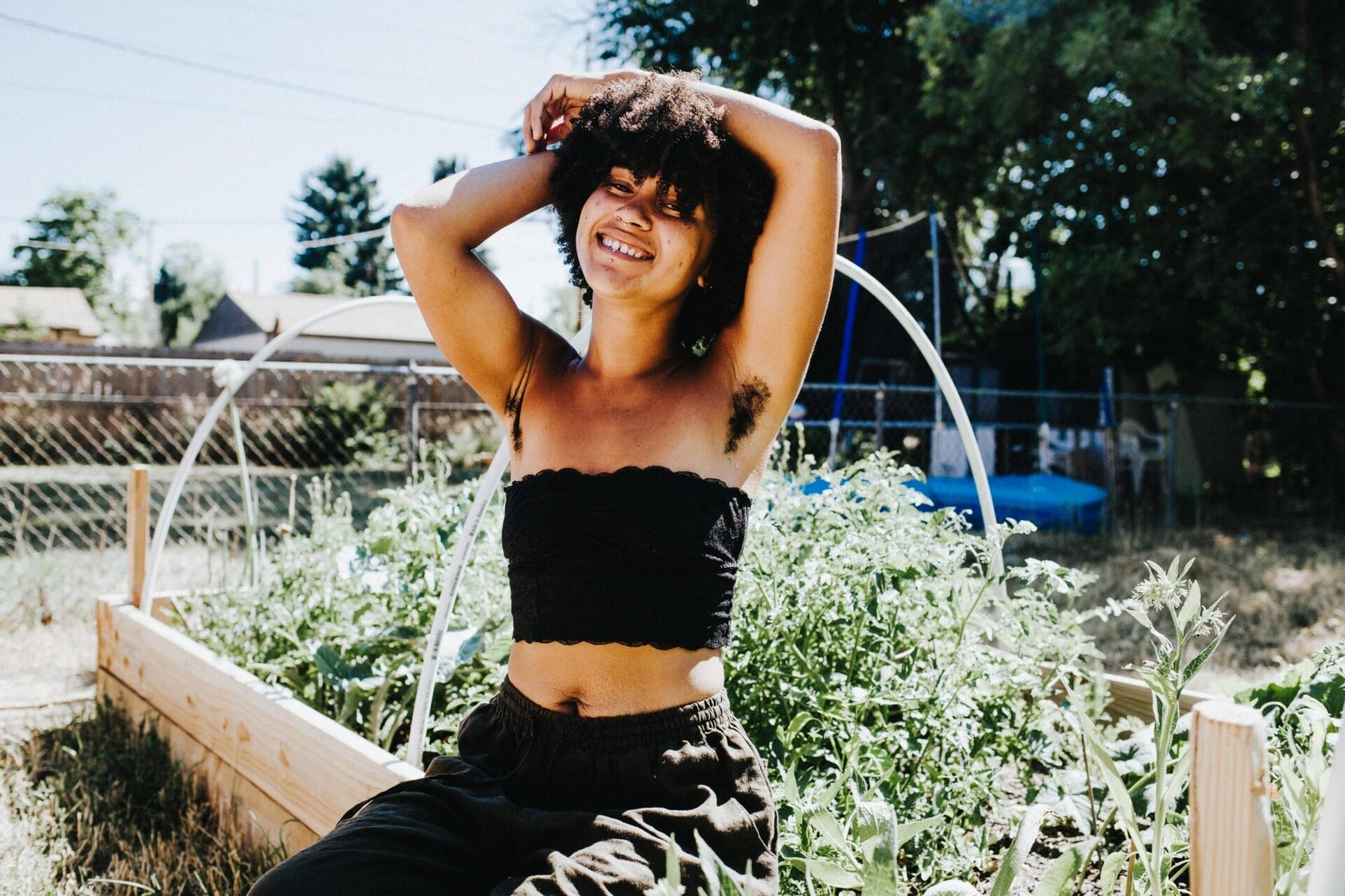 Canva - black Woman Portrait with armpit hair