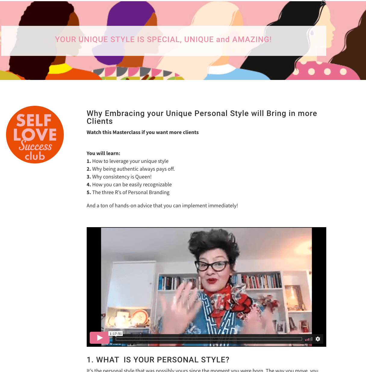 Personal Style Brand Masterclas