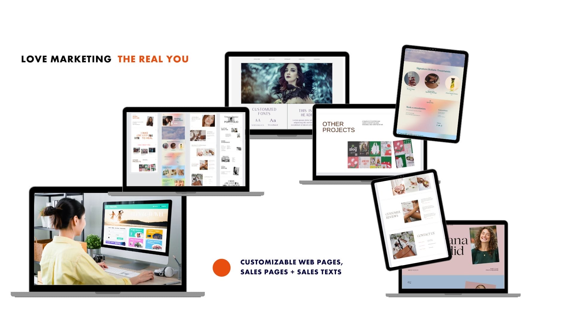 Love Marketing in the Real You Customizable web pages